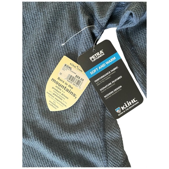 KUHL Women's Petra Turtleneck Sweater Medium #8066 Abyss Gray Blue Waffle NWT - Picture 4 of 9